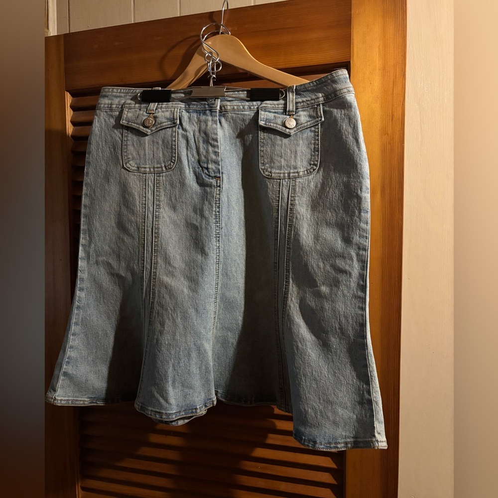 CAbi Asymmetrical Denim Skirt - Blue - Picture 2 of 5